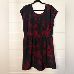 Old Navy Black and Burgundy Floral Dress